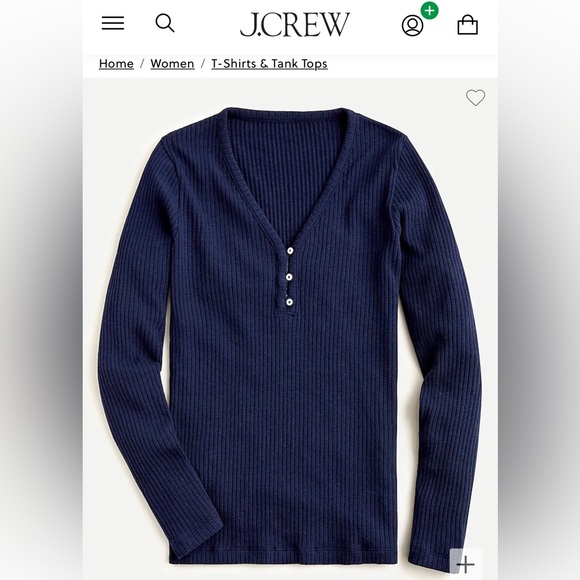 J Crew Ribbed Henley Shirt - Picture 1 of 4